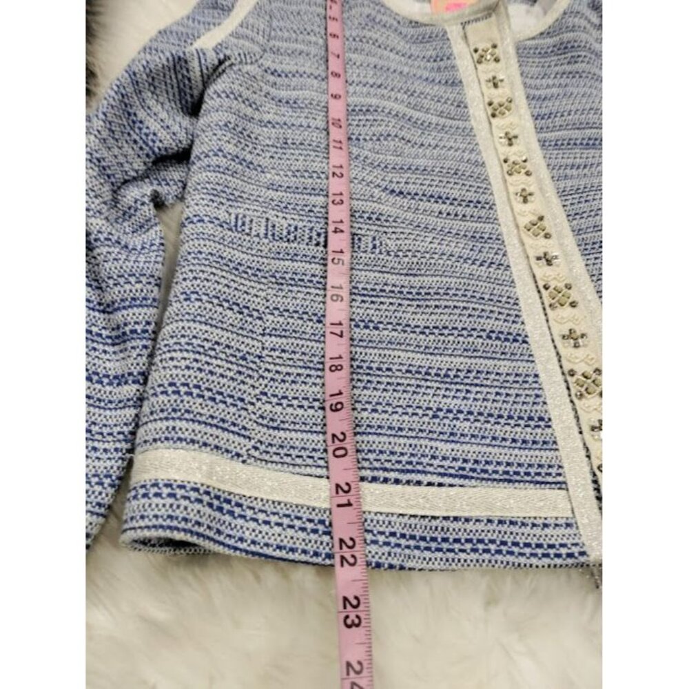 Vilagallo Tweed NWT Crop Embelished Luxury Artsey Preppy Twee Jacket 44/10 - Picture 15 of 16